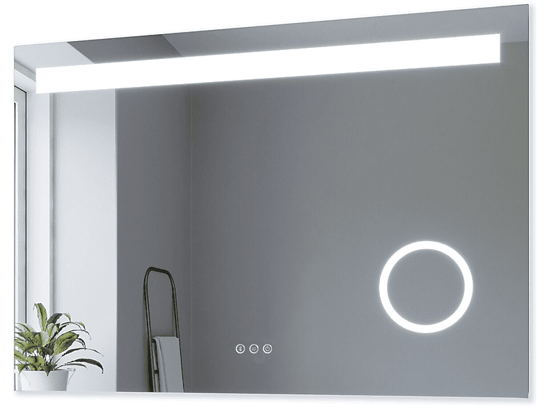 AQUABATOS Badezimmerspiegel mit LED Beleuchtung und Bluetooth Badspiegel 6400K Kaltweiß
