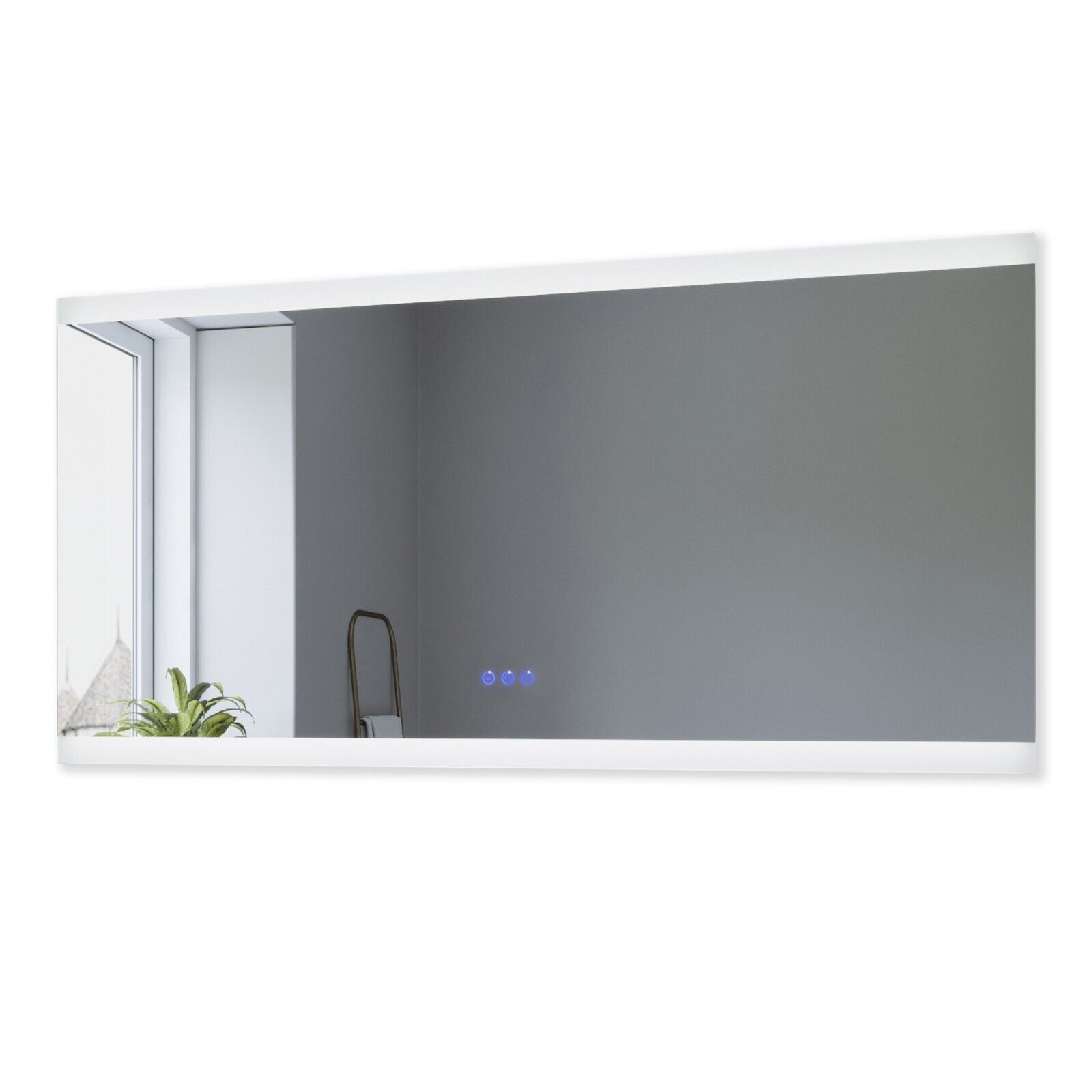AQUABATOS 3000K Touch & Kaltweiß 6400K Großer Beleuchtung Spiegel Badspiegel Warmweiß mit