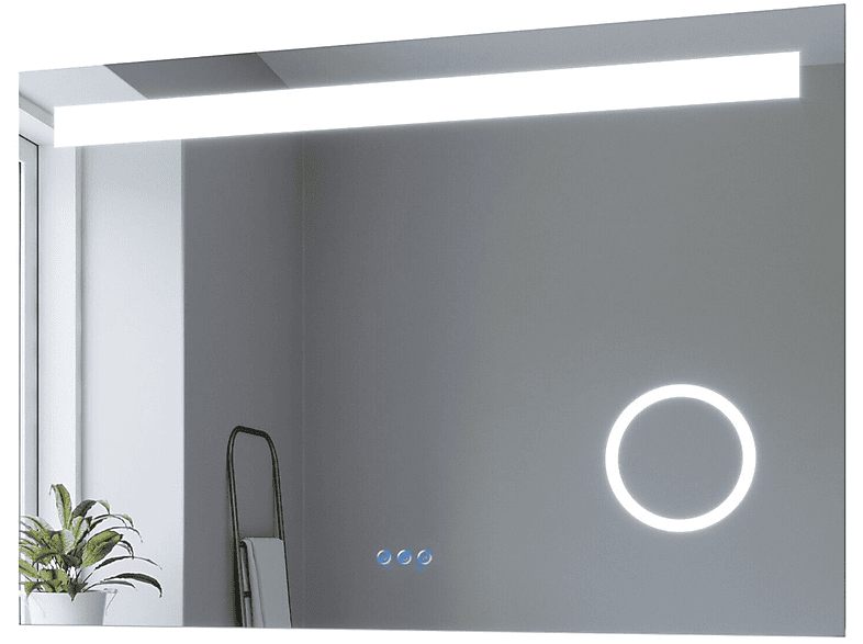 AQUABATOS DALES LED Wandspiegel mit Memory-Funktion Badspiegel Kaltweiß  6400K & Warmweiß 3000K
