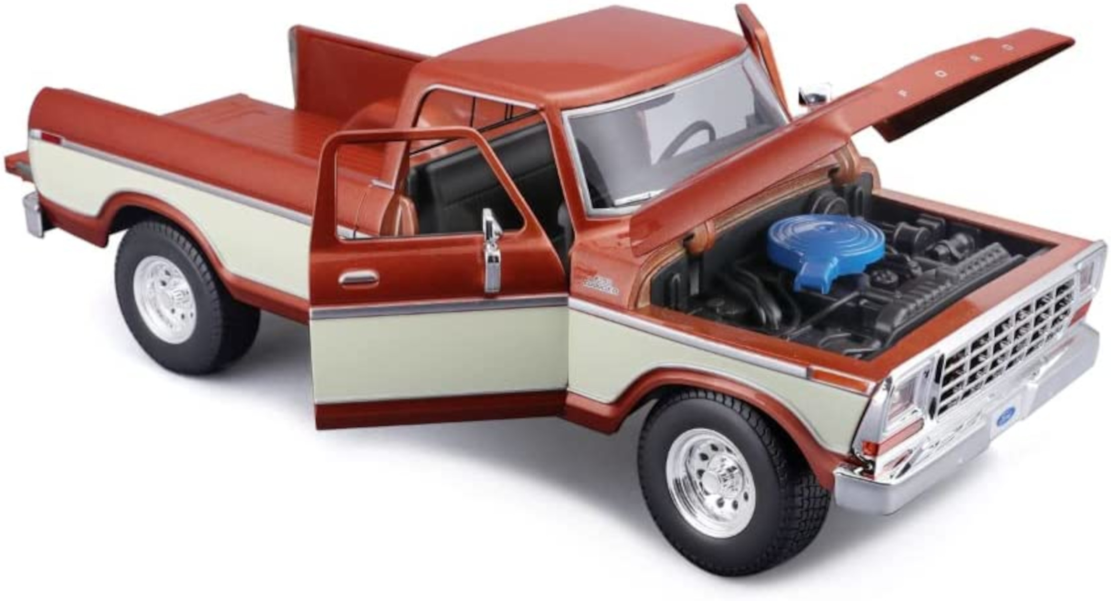 MAISTO 31462 - Modellauto Maßstab Pick- - F150 1:18) ´79 Up (braun, Spielzeugauto Ford