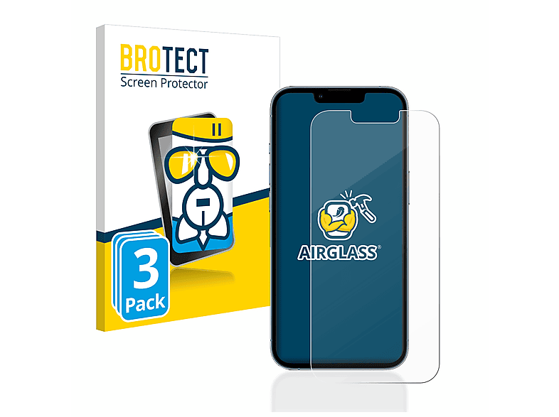 BROTECT 3x Airglass klare Schutzfolie(für Apple iPhone 13 Pro)