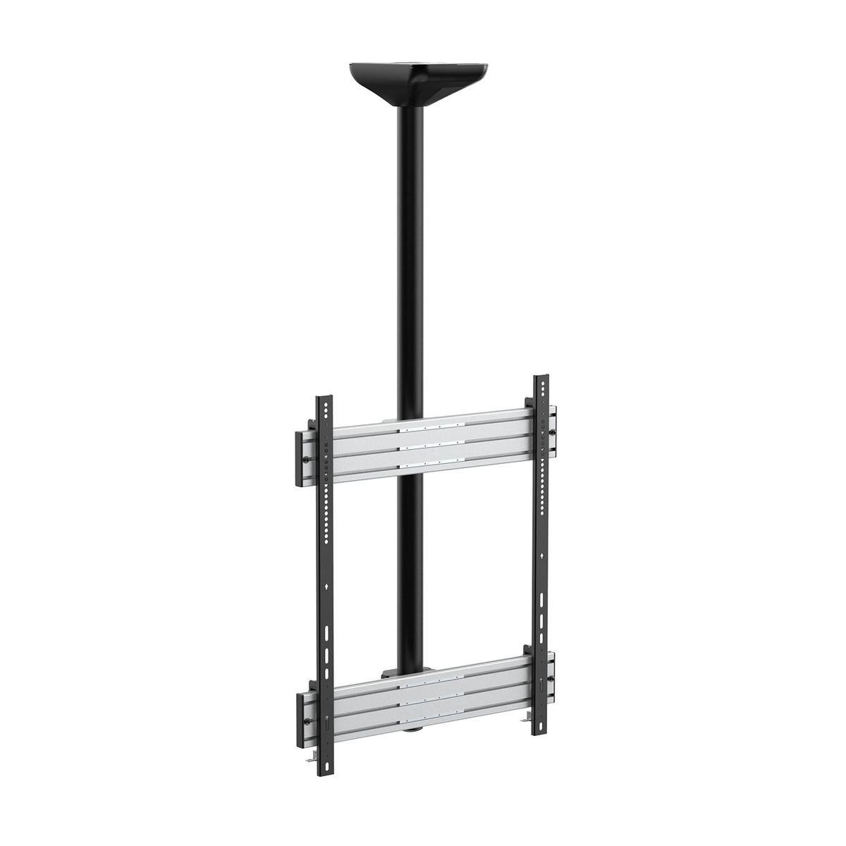 Staffa TV nera da soffitto.