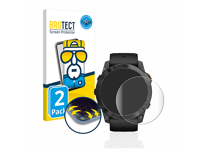 BROTECT 2x mm)) 3D Solar Garmin Flex (51 Full-Cover 7X Curved Pro Fenix Schutzfolie(für