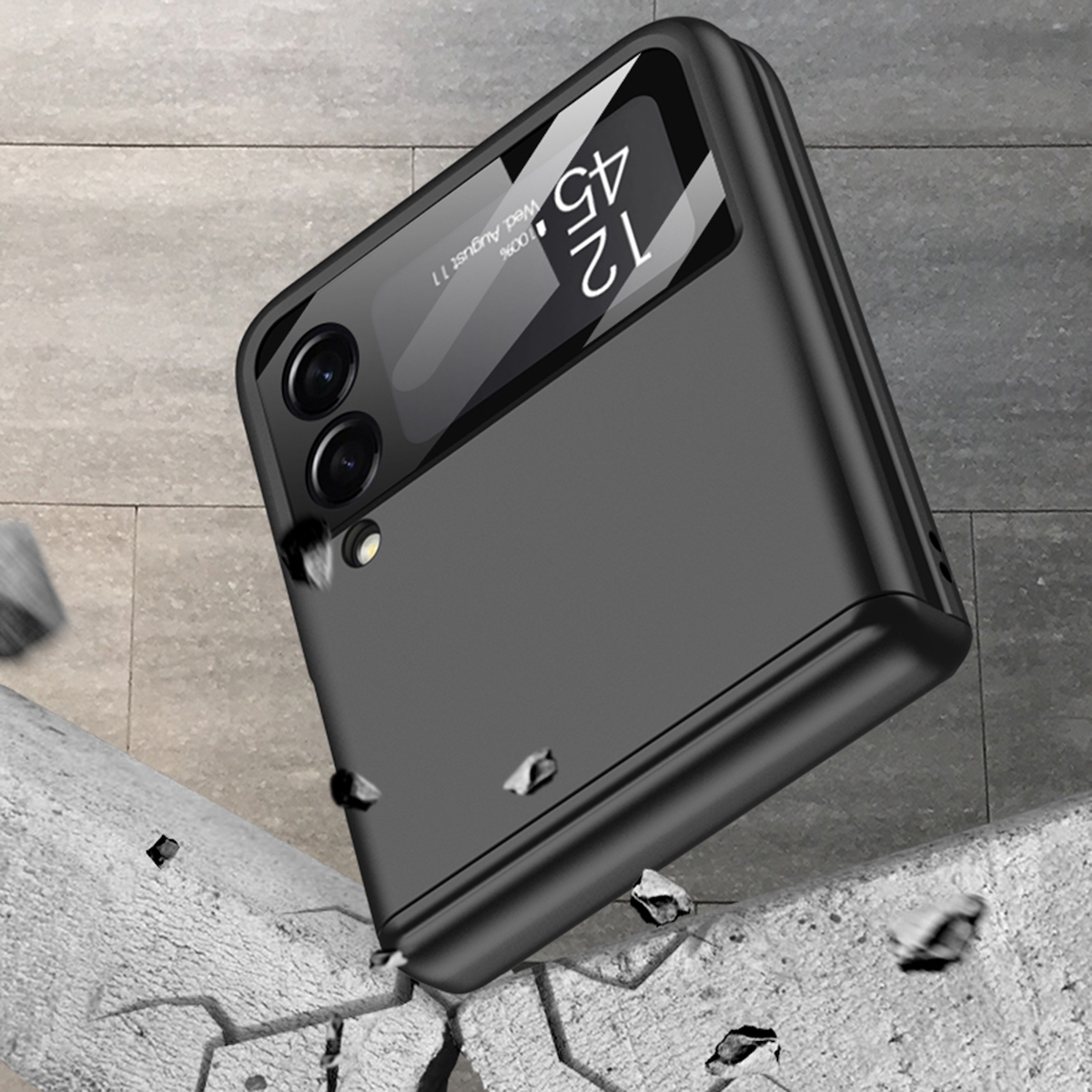 WIGENTO Magnet Flip All-inclusive Schwarz Kunststoff Backcover, Galaxy Samsung, Flip4 Hülle, 5G, Z