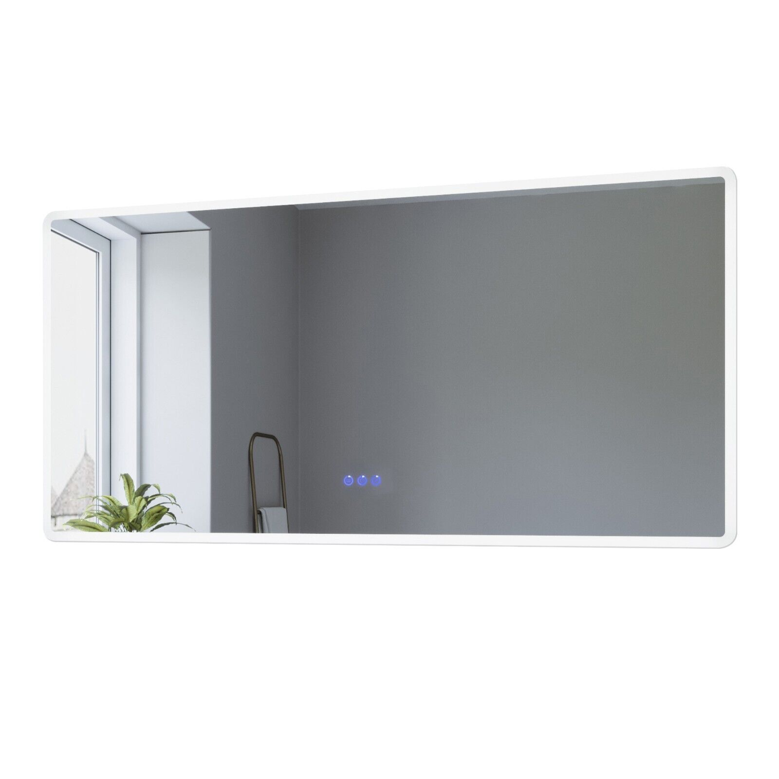 AQUABATOS LED Kaltweiß 6400K Badezimmerspiegel Beschlagfrei Wandspiegel & 3000K Touch Badspiegel Warmweiß