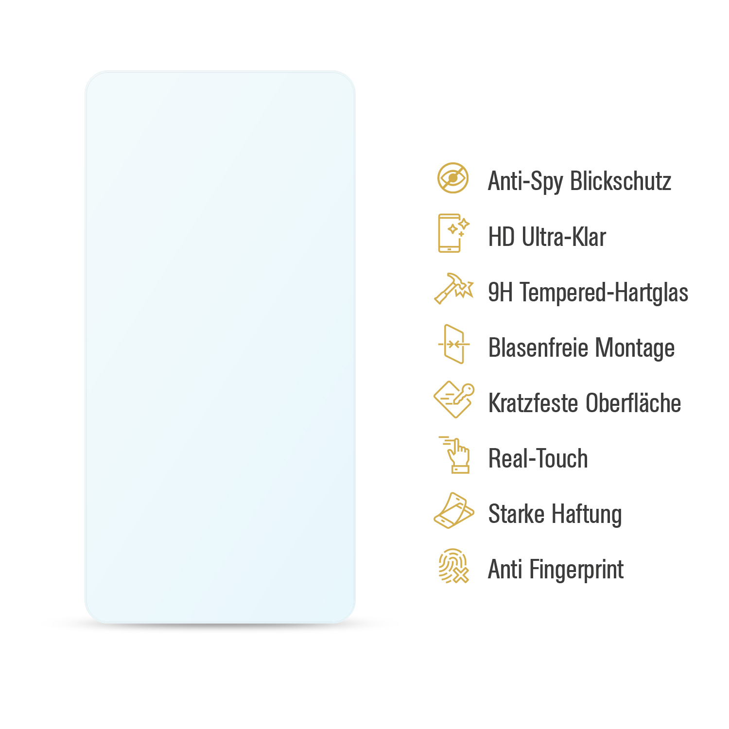 ANTI-SPY PROTECTORKING iPad Privacy Panzerglas 9.7) 9H Air 2x Apple Displayschutzfolie(für