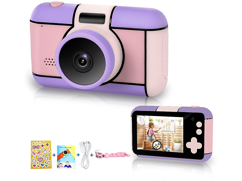 KINSI Kameras für Kinder, Spielzeugkamera,2,4 Zoll, 32 Megapixel, Spielzeug Kinderkamera Kinderkamera lila, 15.6 cm