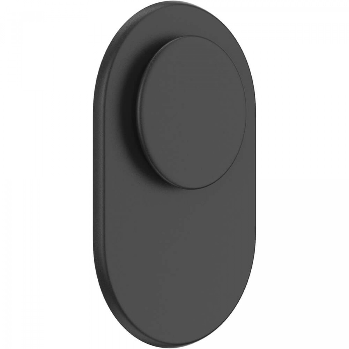 Eine schwarze Webcam-Abdeckung mit rundem Schiebedeckel.