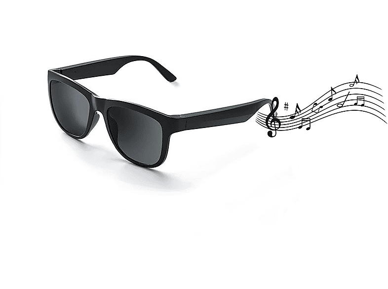 Audio-Sonnenbrille Open-ear CALIBER Bluetooth Schwarz SSG-BLACK,