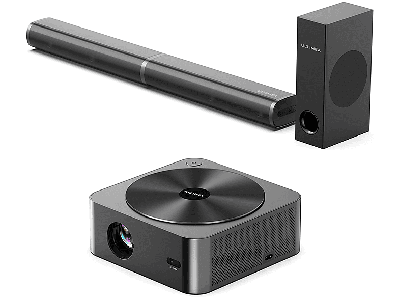 Full Heimkino-Systeme, HD 1080P P40 Systeme Beamer+190W ULTIMEA Soundbar Heimkino schwarz) Bluetooth, Speaker