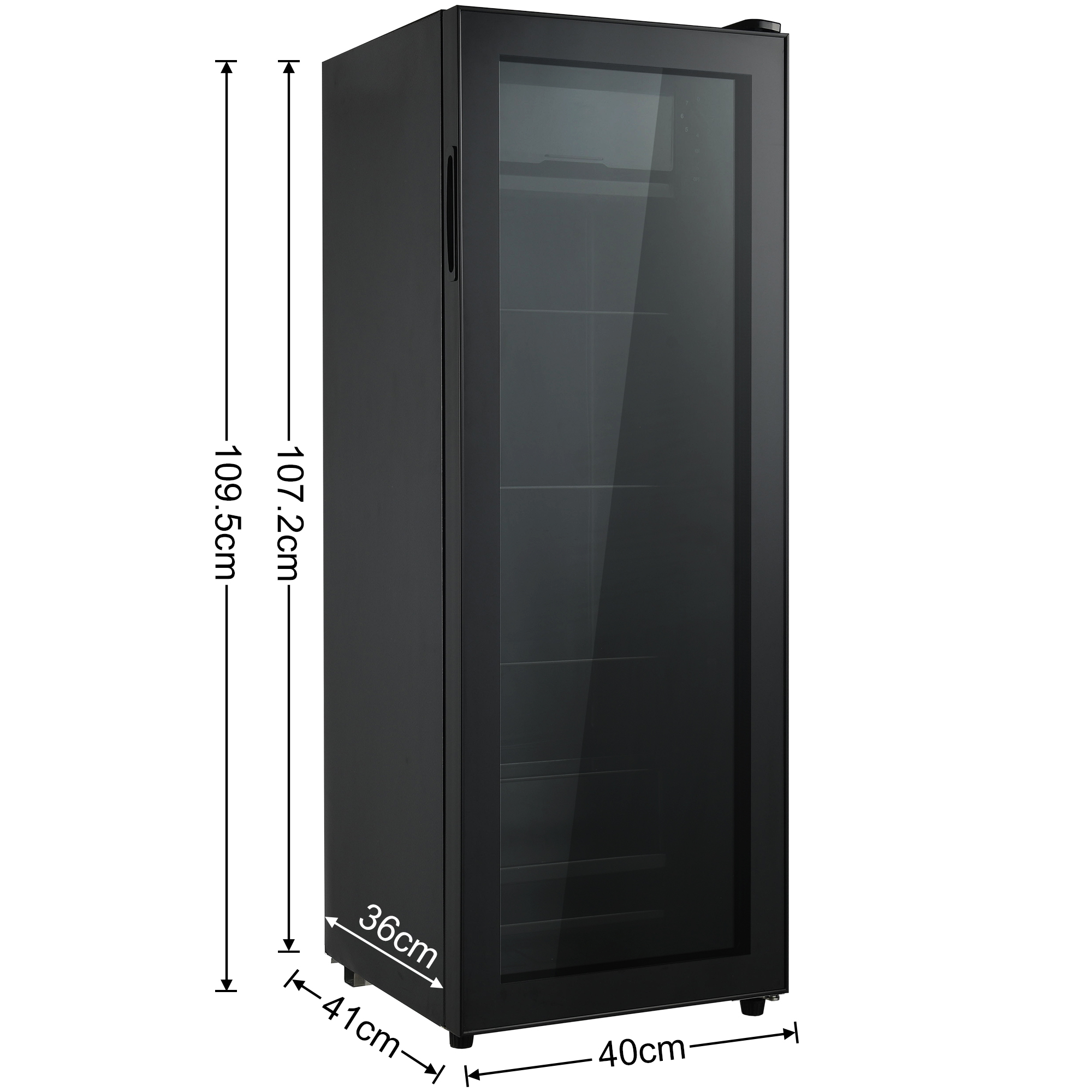 (F, MERAX SC-128P Kühlschrank schwarz) hoch, 109,5 cm