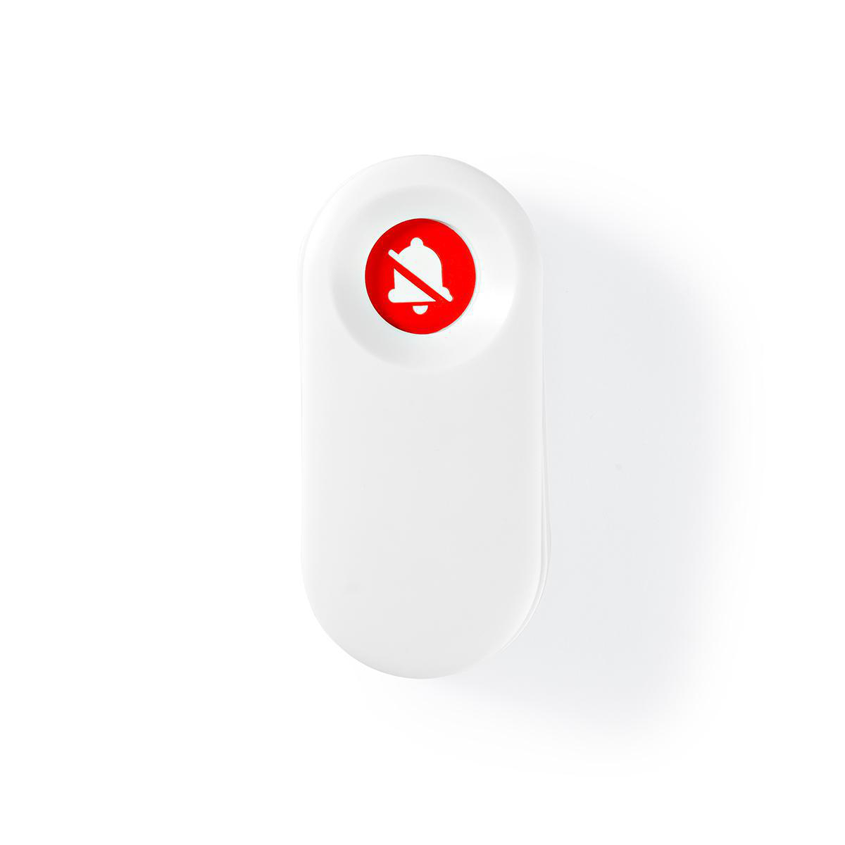 Un botón blanco con un icono de campana roja con una línea que indica no molestar.