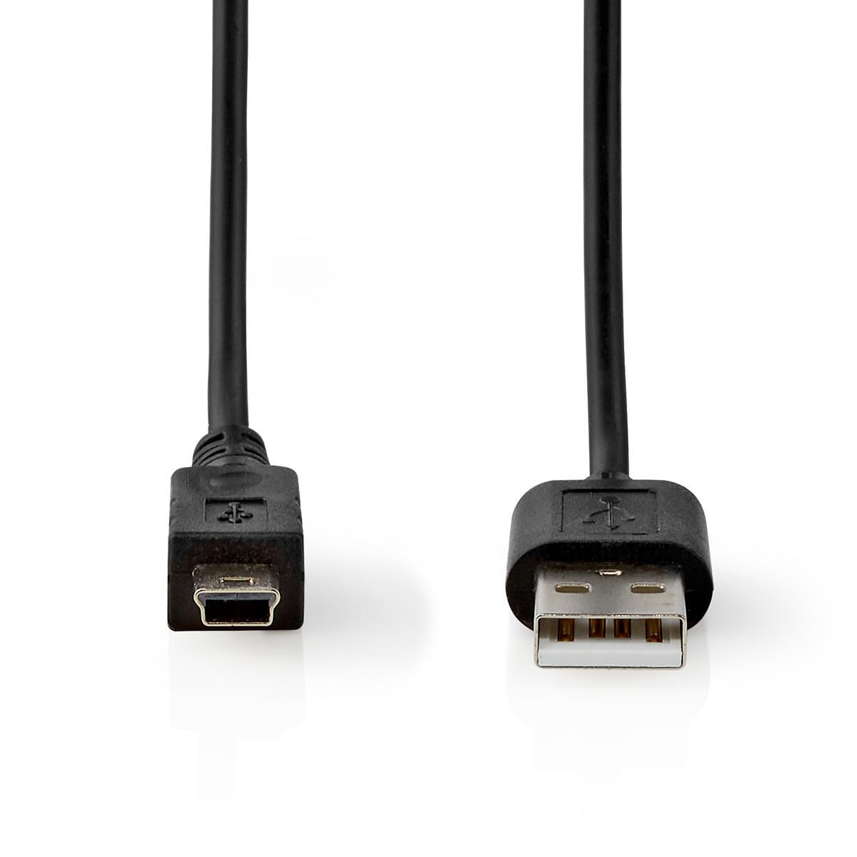 Cavo USB nero con un connettore micro e standard, su sfondo bianco. Entrambi sono in primo piano.
