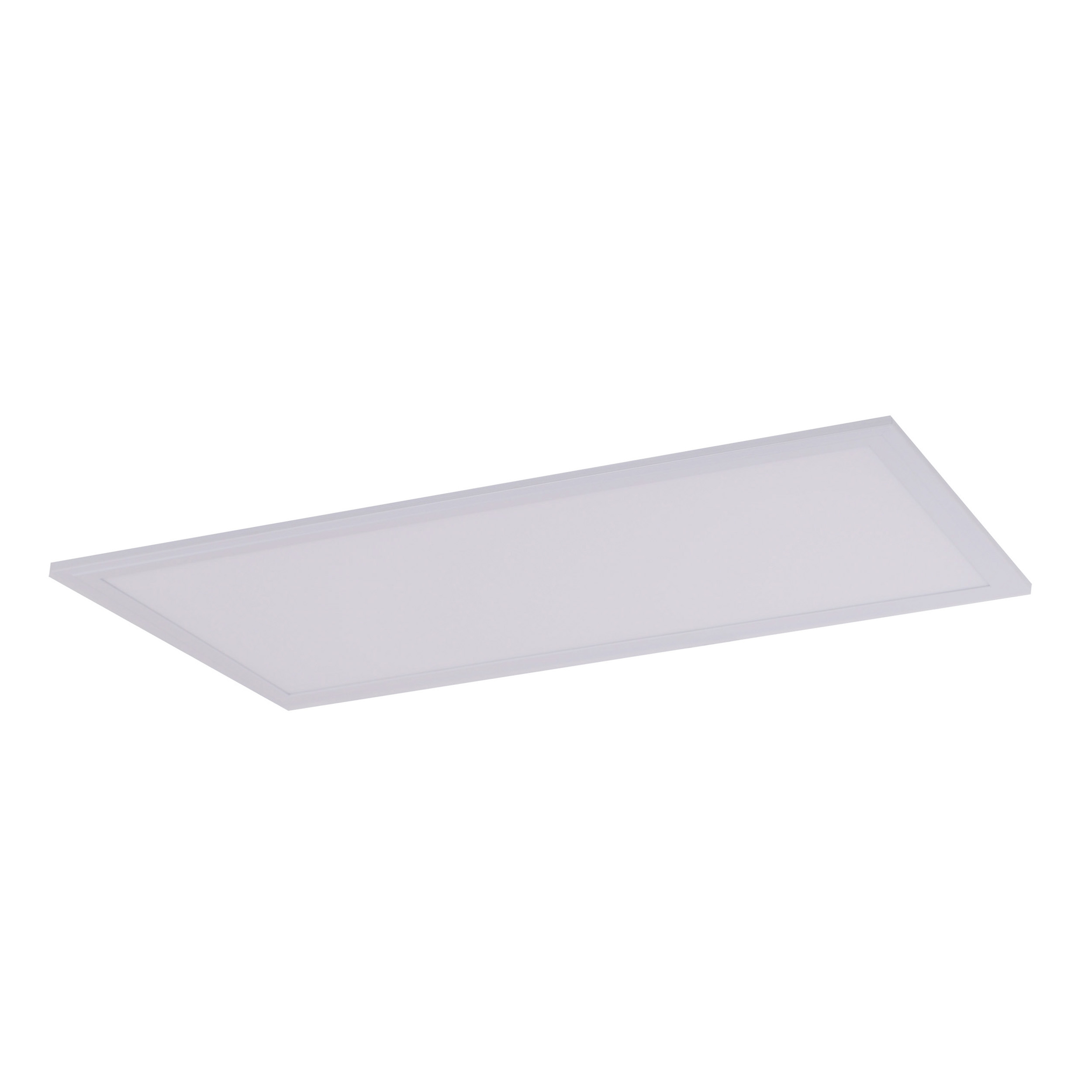 Weißes rechteckiges LED-Panel-Licht. Weiße Hintergrund, Draufsicht.