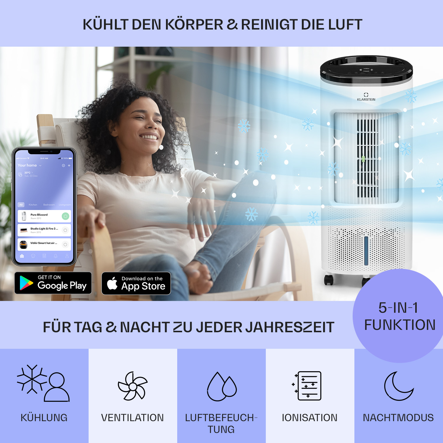 Luftkühler IceWind Smart KLARSTEIN Plus