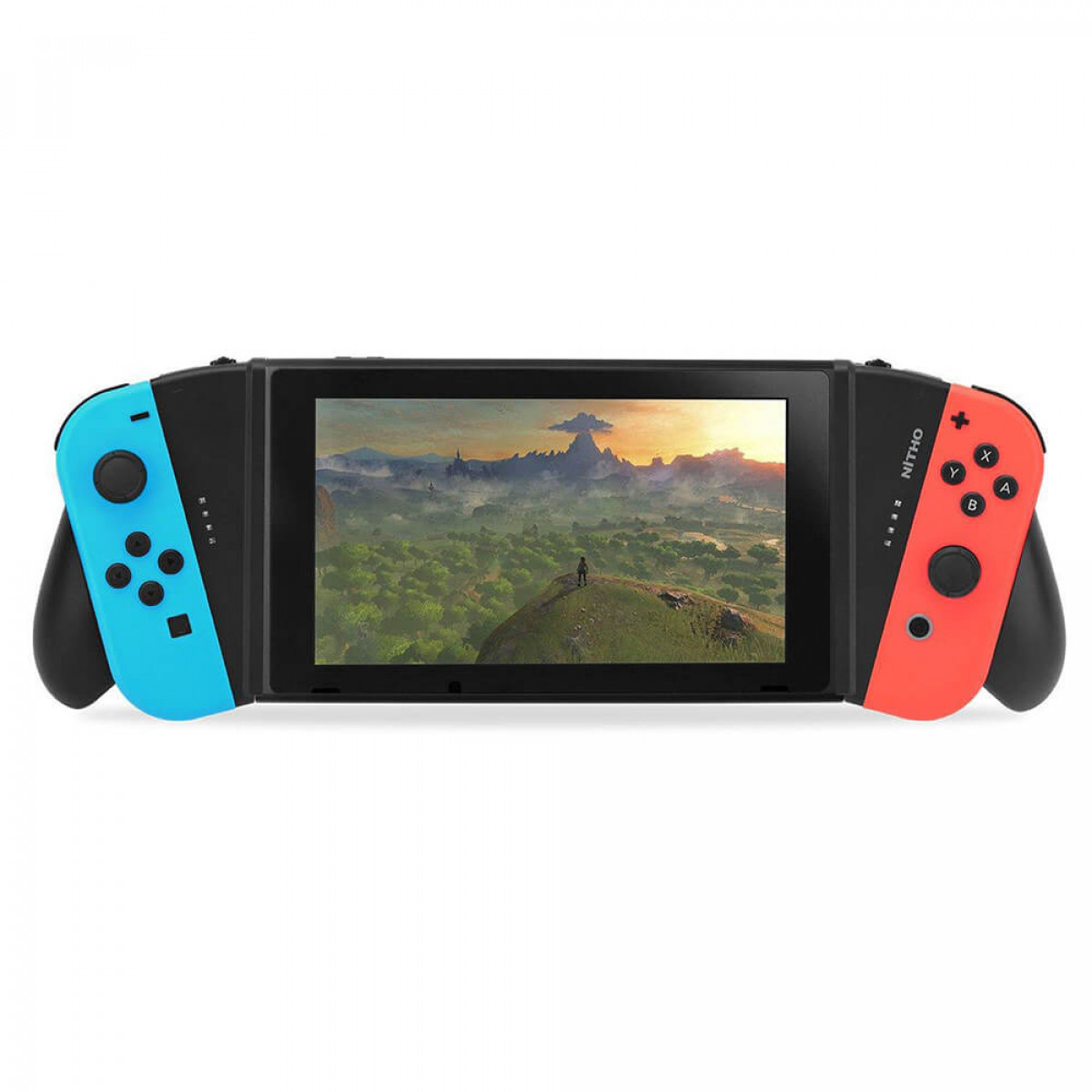 Una console Nintendo Switch con controller collegati, che mostra una scena di gioco.
