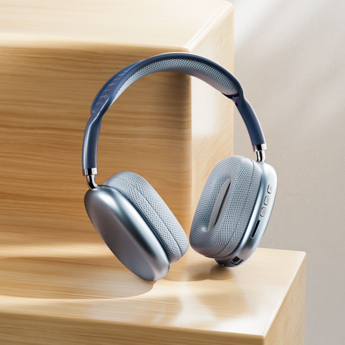 DIIDA Headset für Musik,Kabelloses Bluetooth blau Bluetooth Kopfhörer Bluetooth-Headset,Faltbare,Geräuschunterdrückung, Over-ear