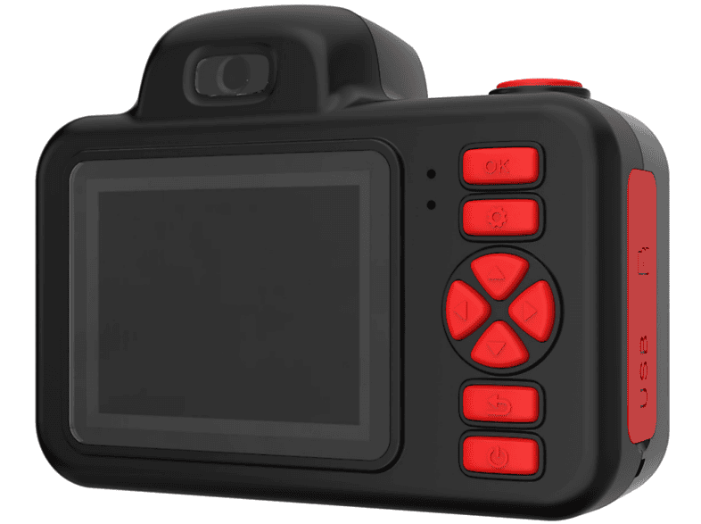 SYNTEK Digitalkamera Schwarz Mini HD Dual Kamera Digitalkameras für Kinder Schwarz, IPS-Bildschirme-