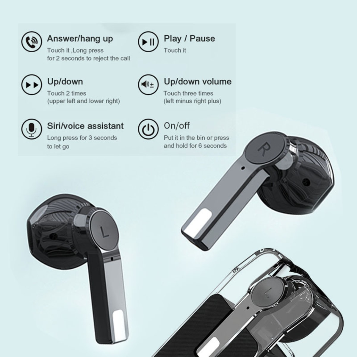 Schwarz Sound Bluetooth-OhrhÖrer-Kraftvoller SYNTEK In-ear Bluetooth Magnetische Einfache Bluetooth-Kopfhörer Und Bedienung,