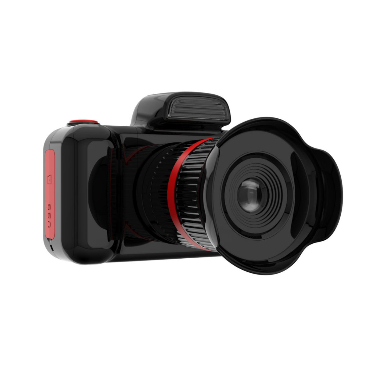 SYNTEK Digitalkamera Schwarz Kamera Dual HD Schwarz, IPS-Bildschirme- Kinder für Digitalkameras Mini