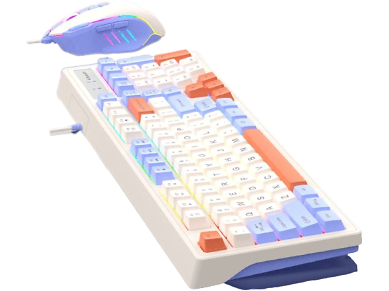 SYNTEK Membrantastatur Gaming Tastatur und Maus Set 98 Tasten für Desktop PCs, Tastatur und Maus, Blau