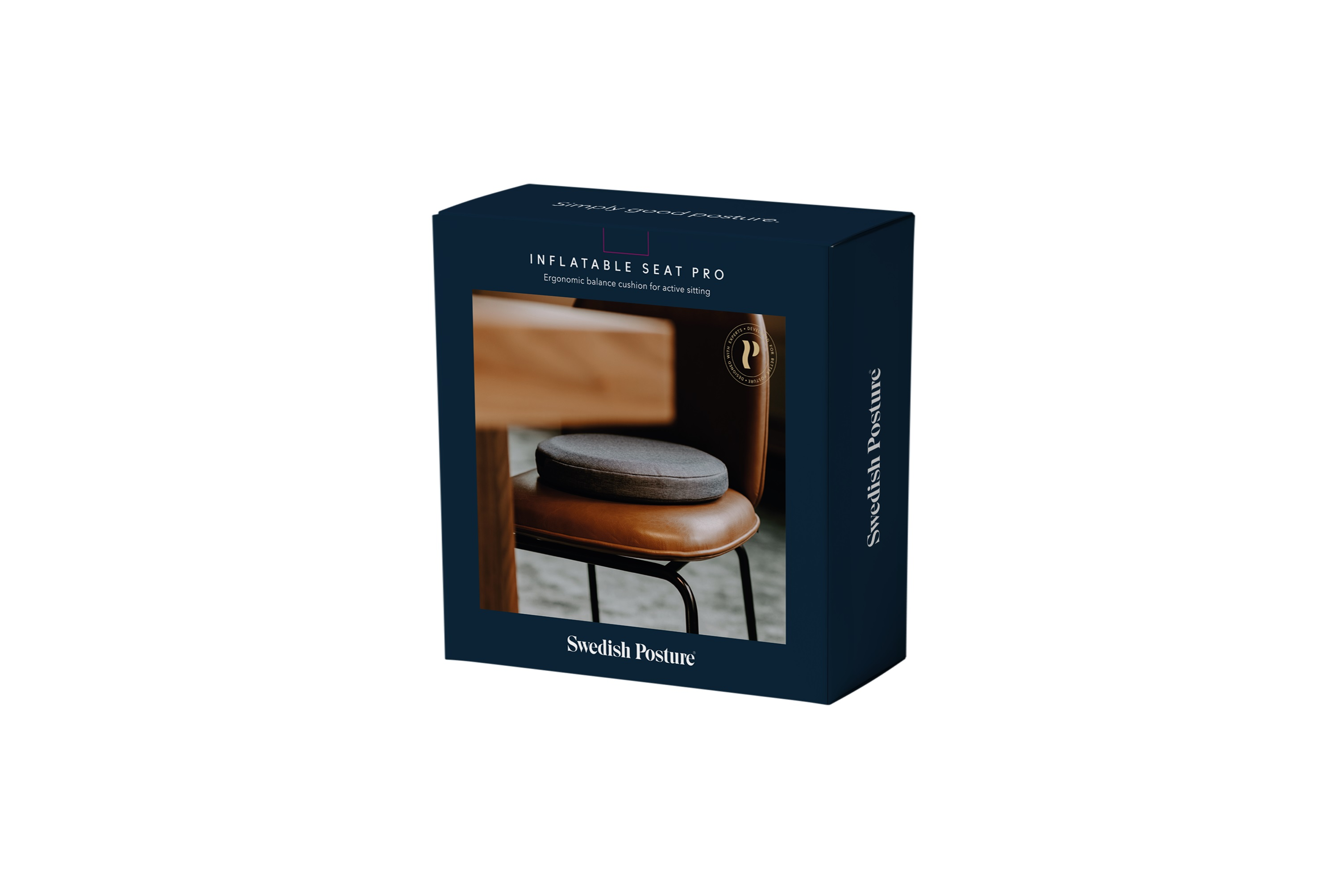 Schachtel von 'Inflatable Seat Pro' mit Produktbild darauf.