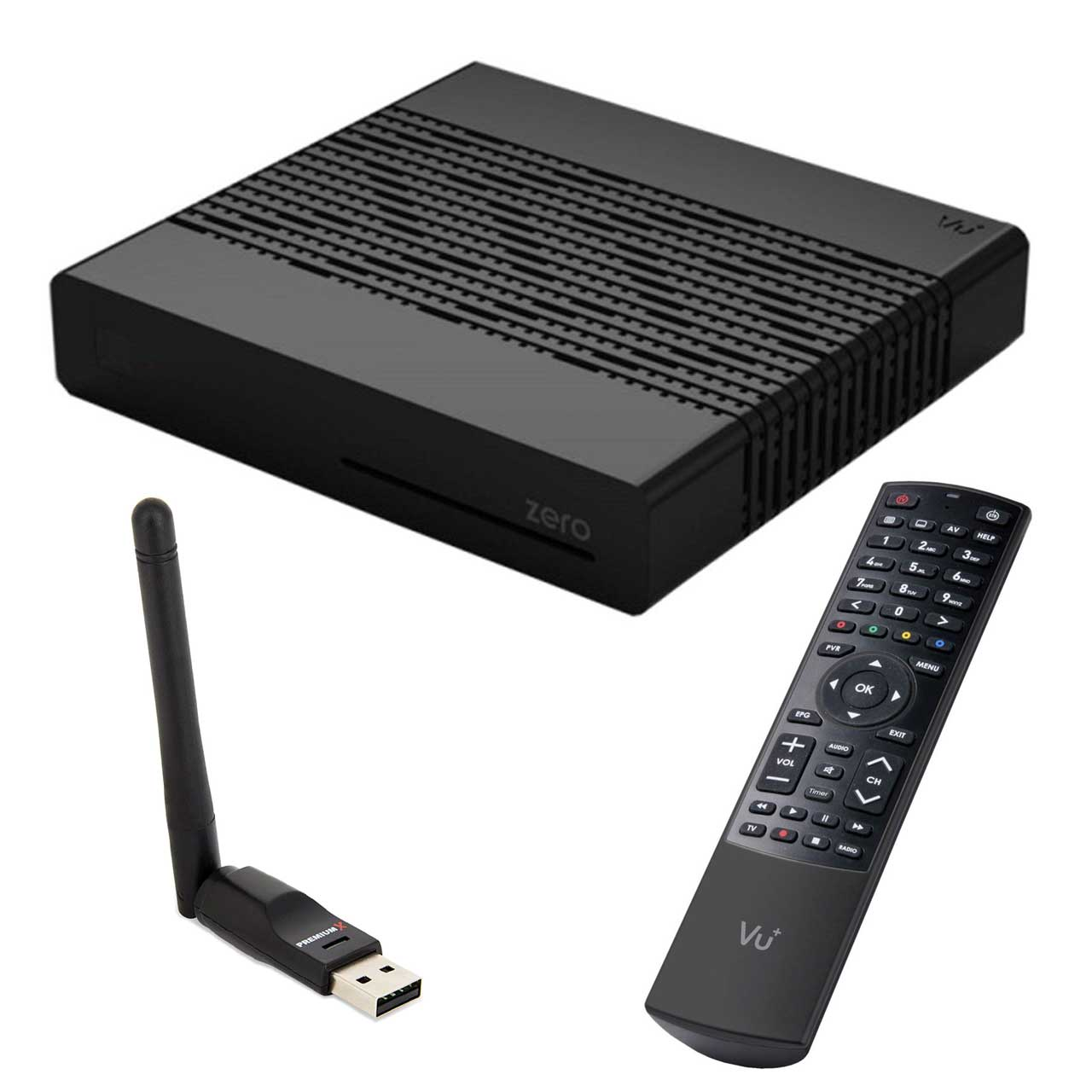 Sat (Schwarz) Wlan-Stick FullHD Sat HD 150 DVB-S2 Digital Tuner ZERO SAT Mbits Receiver mit Black Linux 1x VU+ Antenne Receiver
