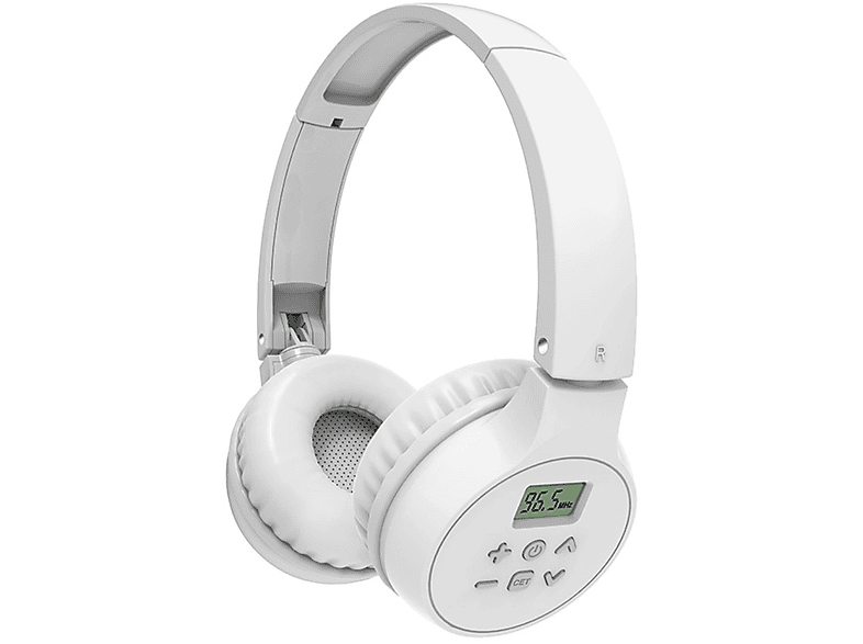 SYNTEK Kopfhörer Weiß Englisch 4-6 Hören Kopfhörer Klasse 4 Wireless FM Kopfhörer, Over-ear Kopfhörer Weiß