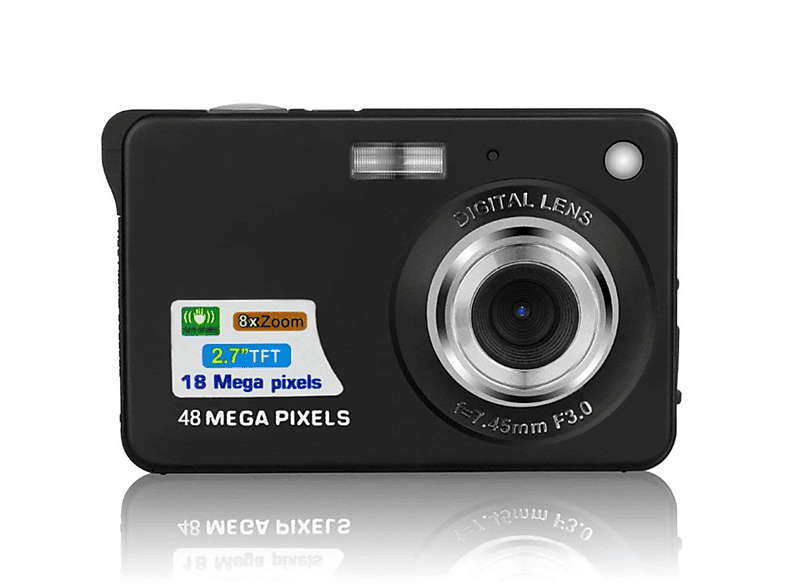 SYNTEK HD-Digitalkamera 48 Megapixel Retro Schwarz Studentenkarte Kamera Video Camcorder Digitalkameras Schwarz, TFT-Bildschirm mit hoher Auflösung-