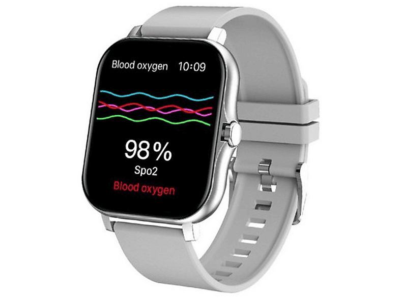 SYNTEK Smartwatch,Fitness,Intelligente EKG-Sportuhr – Stilvoll, funktional und gesundheitsbewusst Smartwatch Aluminium Silikon, 270 mm, Silber | Smartwatches mit Musik-Player