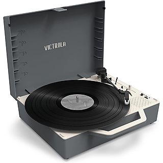 Tocadiscos  - VT008 VICTROLA, RCA +  auriculares, 33 1/3, 45, 78 RPM, Gris