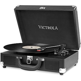 Tocadiscos  - VT003 VICTROLA, RCA +  auriculares, 33 1/3, 45, 78 RPM, Negro