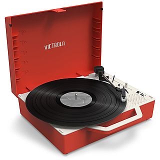 Tocadiscos  - VT009 VICTROLA, RCA +  auriculares, 33 1/3, 45, 78 RPM, Rojo