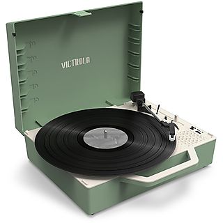 Tocadiscos  - VT010 VICTROLA, RCA +  auriculares, 33 1/3, 45, 78 RPM, Verde