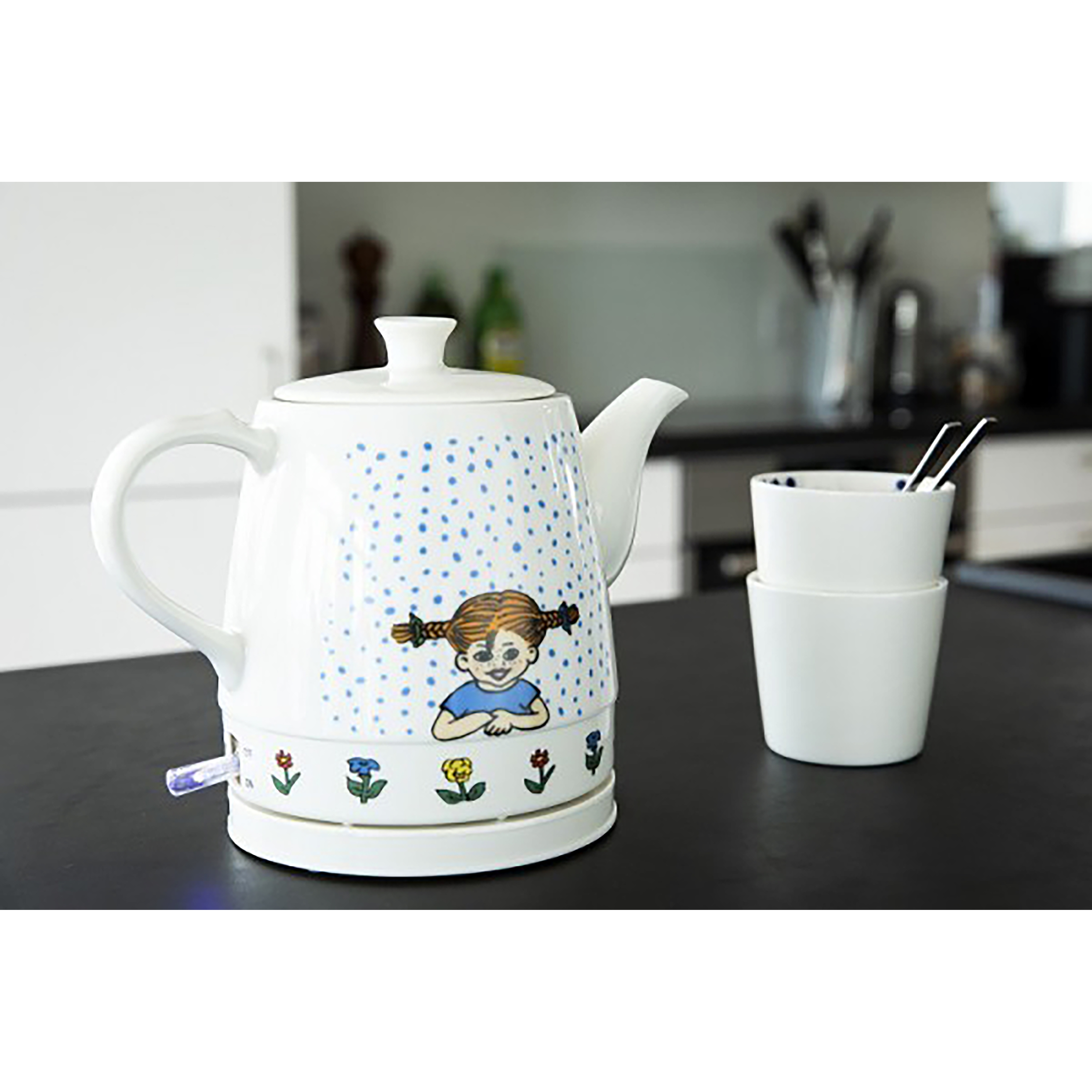 - Fassungsvermögen Langstrumpf-Design Wasserkocher, Pippi - Liter MELISSA Weiß mit 20130001 0.8 - Keramik-Wasserkocher
