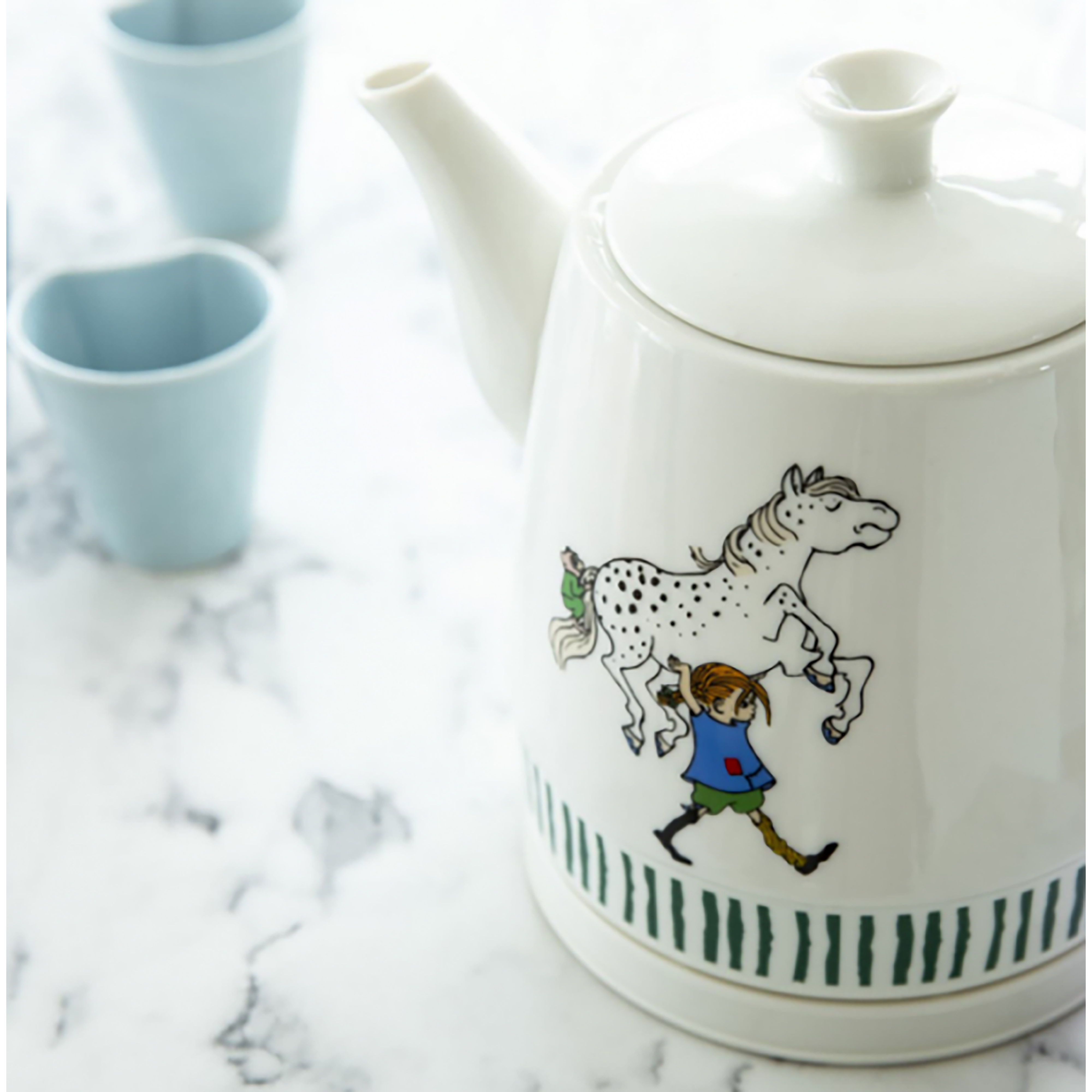 - Weiß und Kleiner 0.8 Design Pippi Onkel MELISSA - Keramik-Wasserkocher 20130002 Liter - Fassungsvermögen Wasserkocher, mit