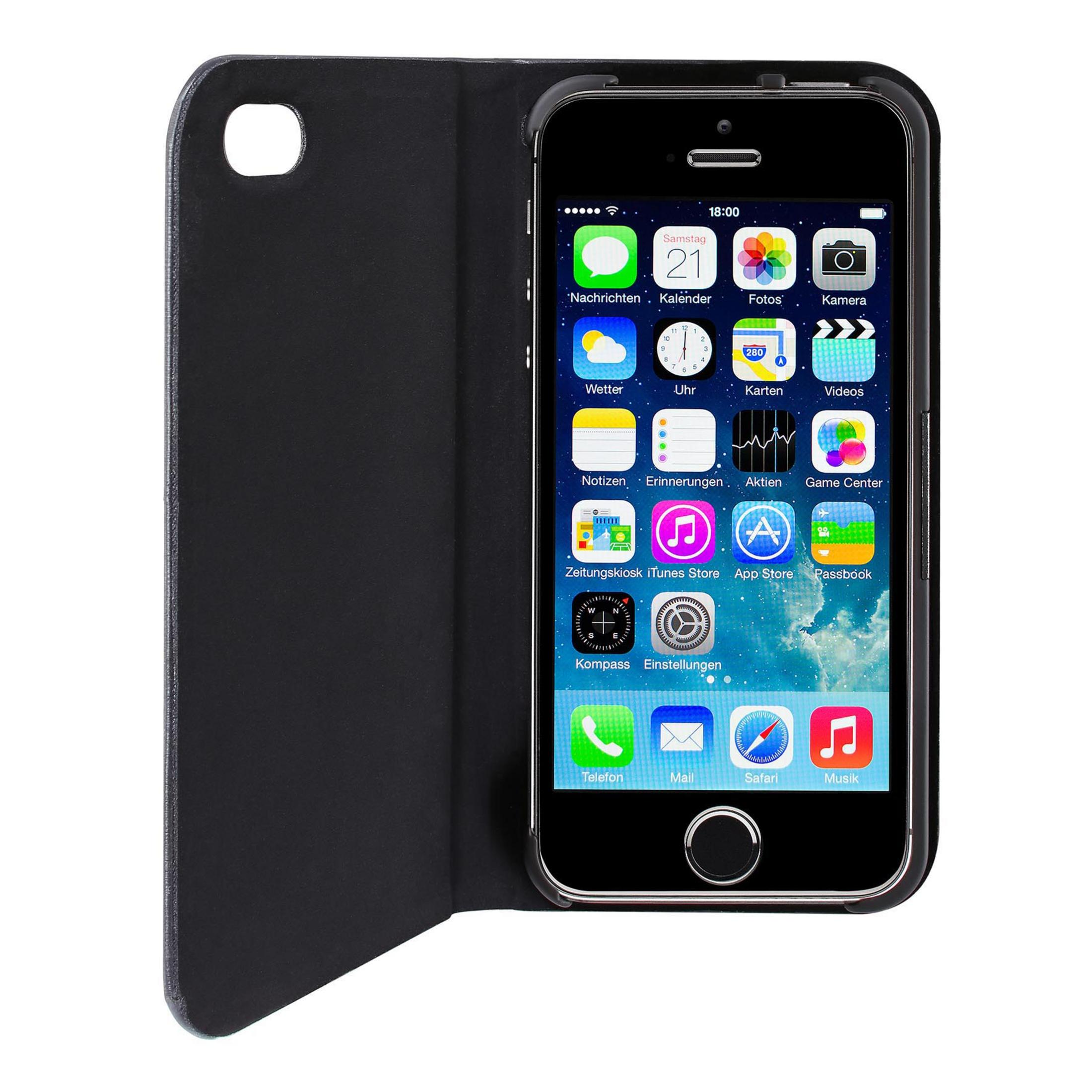 ARTWIZZ iPhone Cover, iPhone FolioJacket, SE, iPhone 5, Apple, Schwarz 5S, Flip