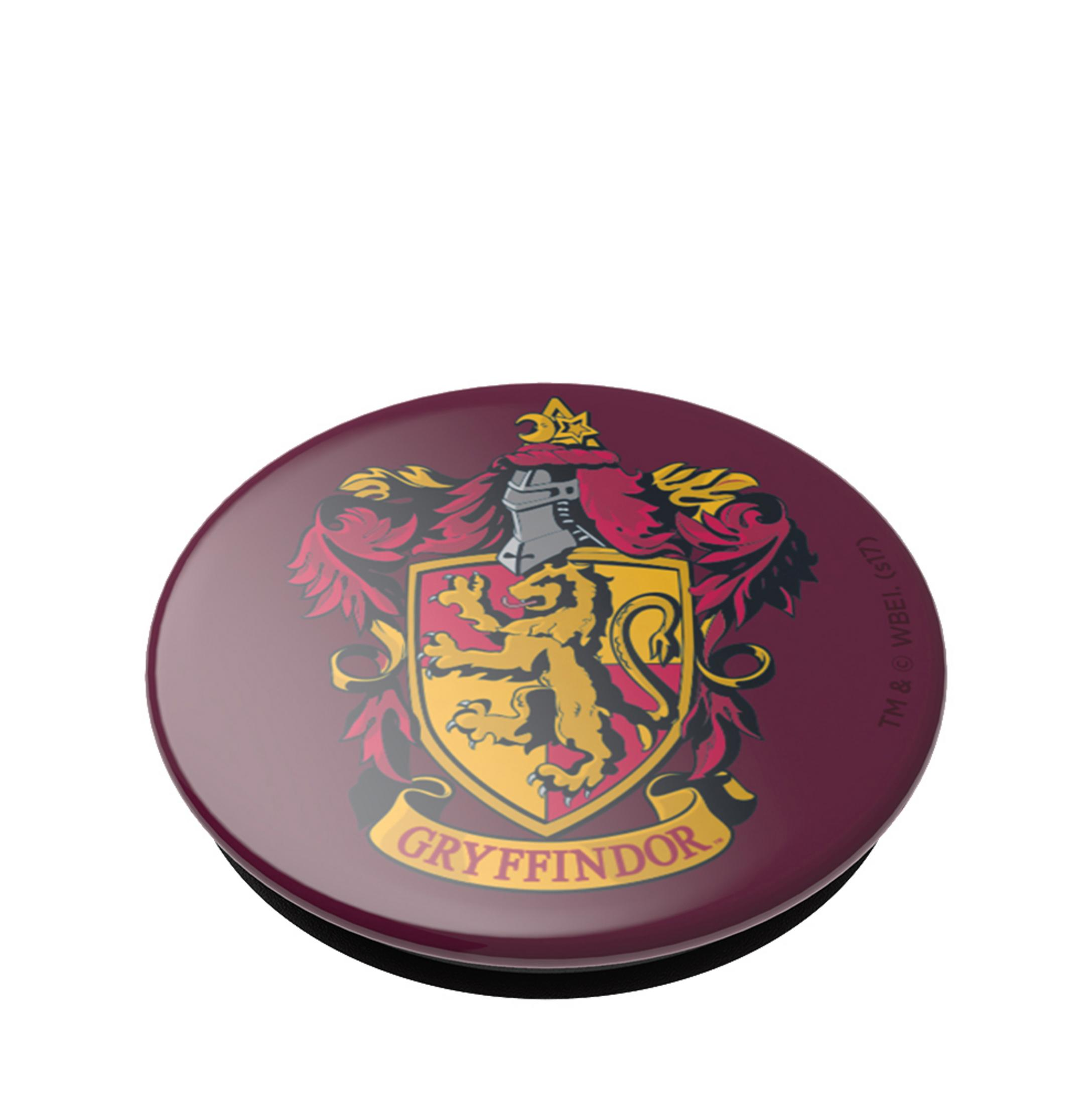 PopSocket redondo con el escudo de Gryffindor. El escudo es un escudo con un león y colores rojo y dorado.