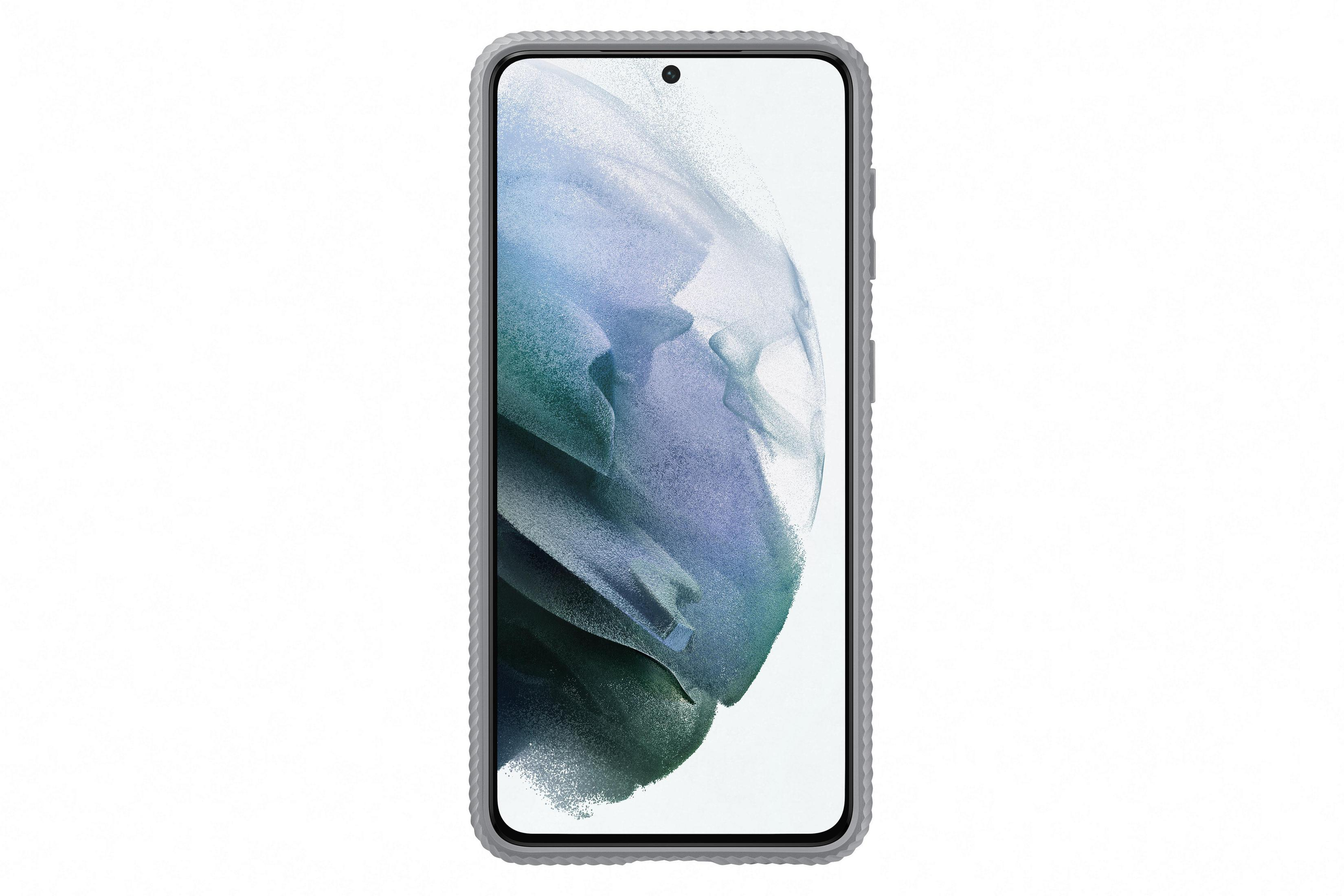 Ein Smartphone mit einem Bildschirm, der ein verschwommenes, abstraktes Bild zeigt.