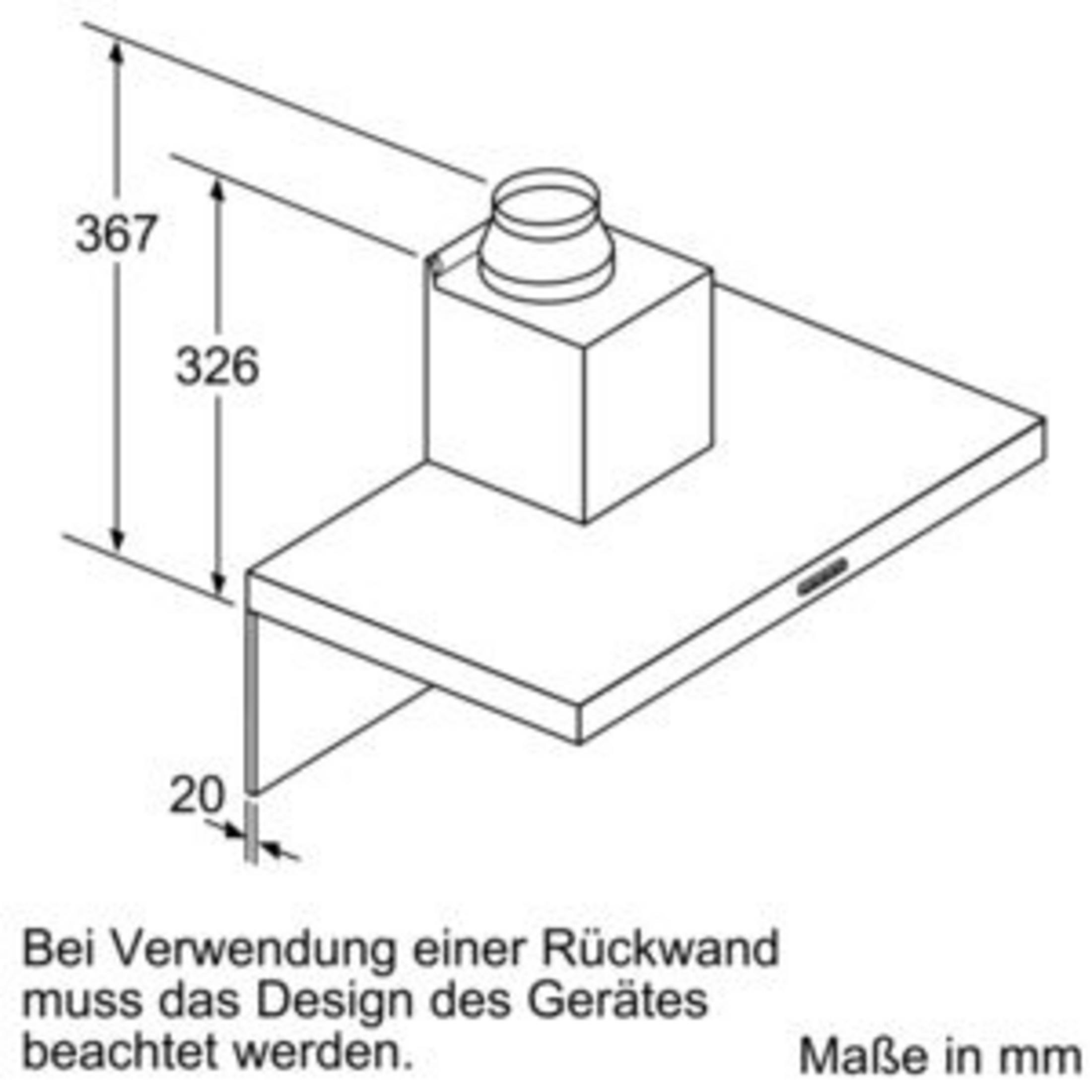 SIEMENS LC 97 breit, CM, (900 500 tief) 90 mm mm BHM EDELSTAHL 50 Dunstabzugshaube