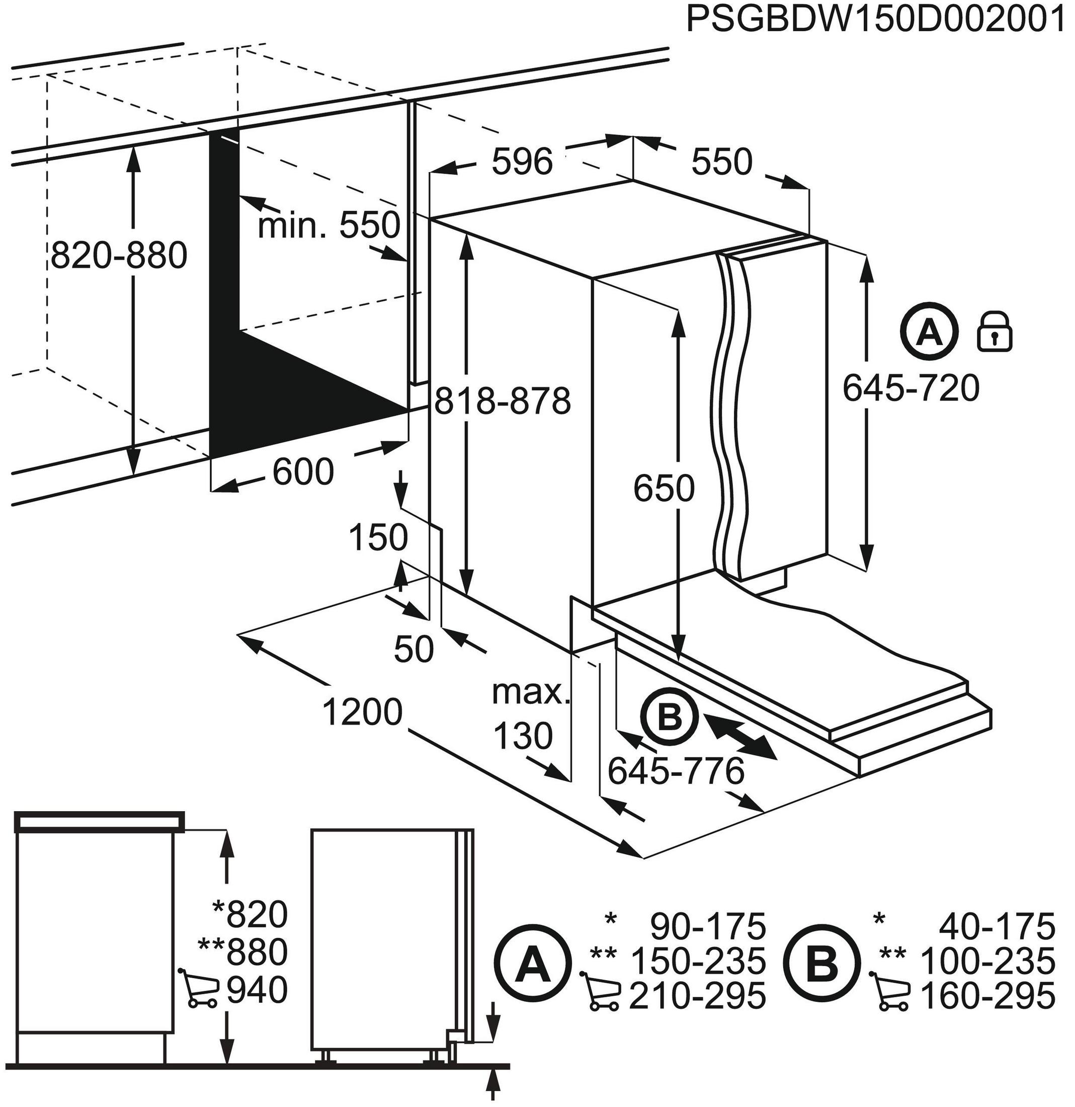 AEG FSB 53907 Z Geschirrspüler D) (Besteckschublade, (A), 596 breit, (vollintegrierbar dB 44 mm