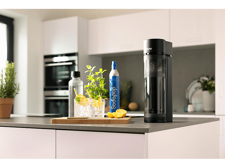 MYSODAPOP LOGAN BLACK Wassersprudler mit 3 Flaschen Schwarz matt