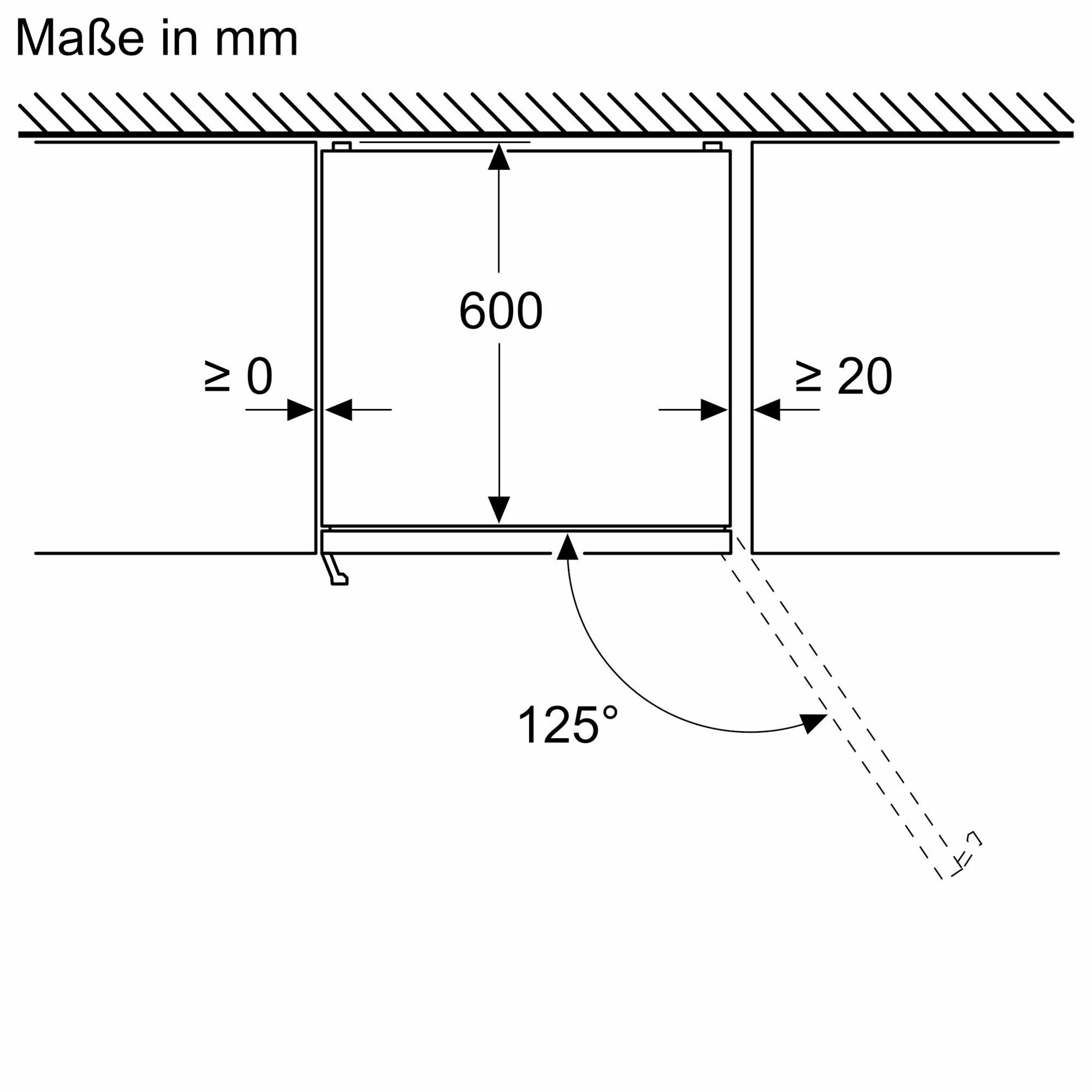 Diagrama de un armario con dimensiones, con una línea en ángulo.