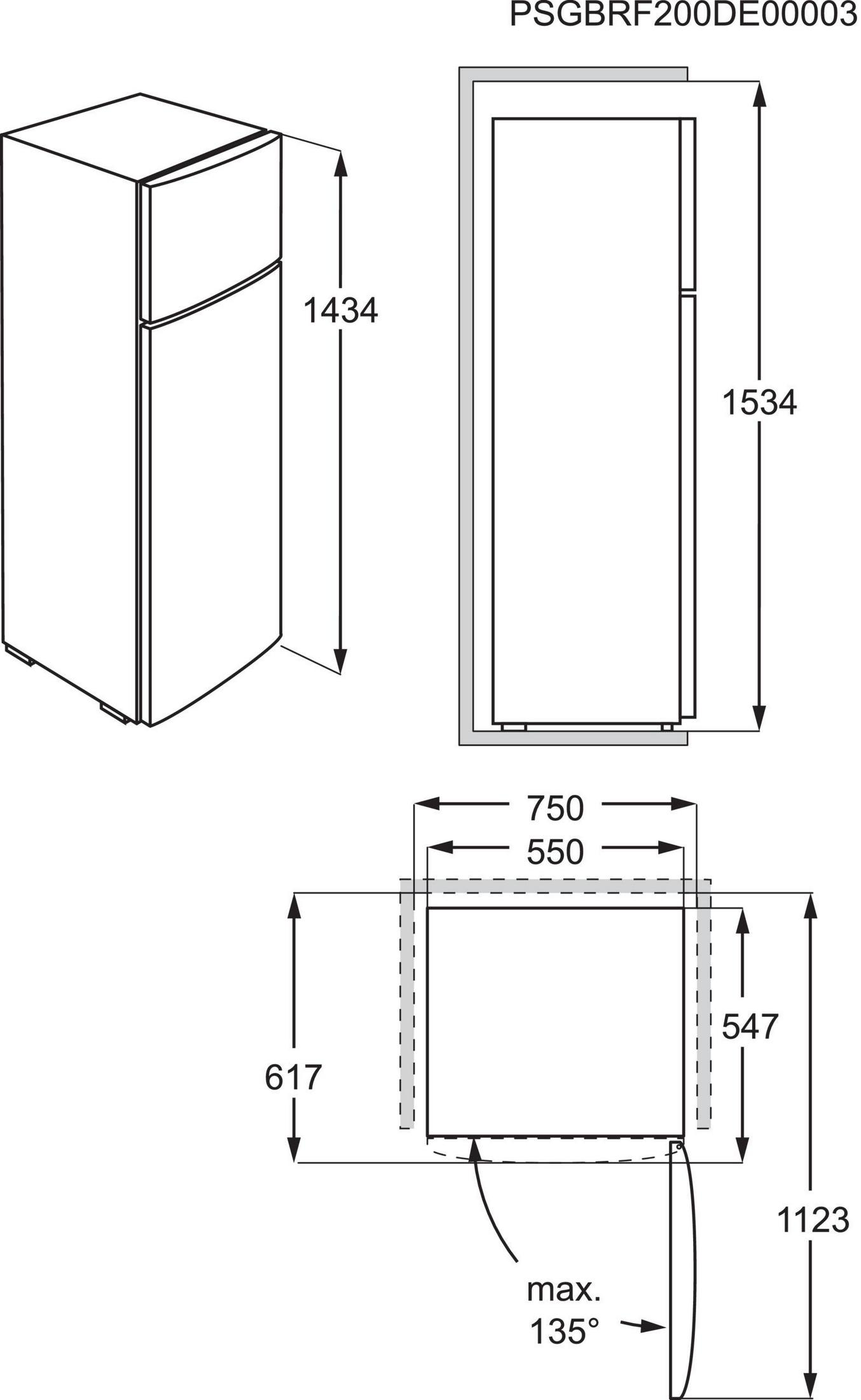 AEG RDB 424 E 1 Seiten silber + (E, AX Edelstahlbeschichtung) cm Kühlgefrierkombination Antifinger kWh, hoch, Edelstahl-Look, 143,4 177