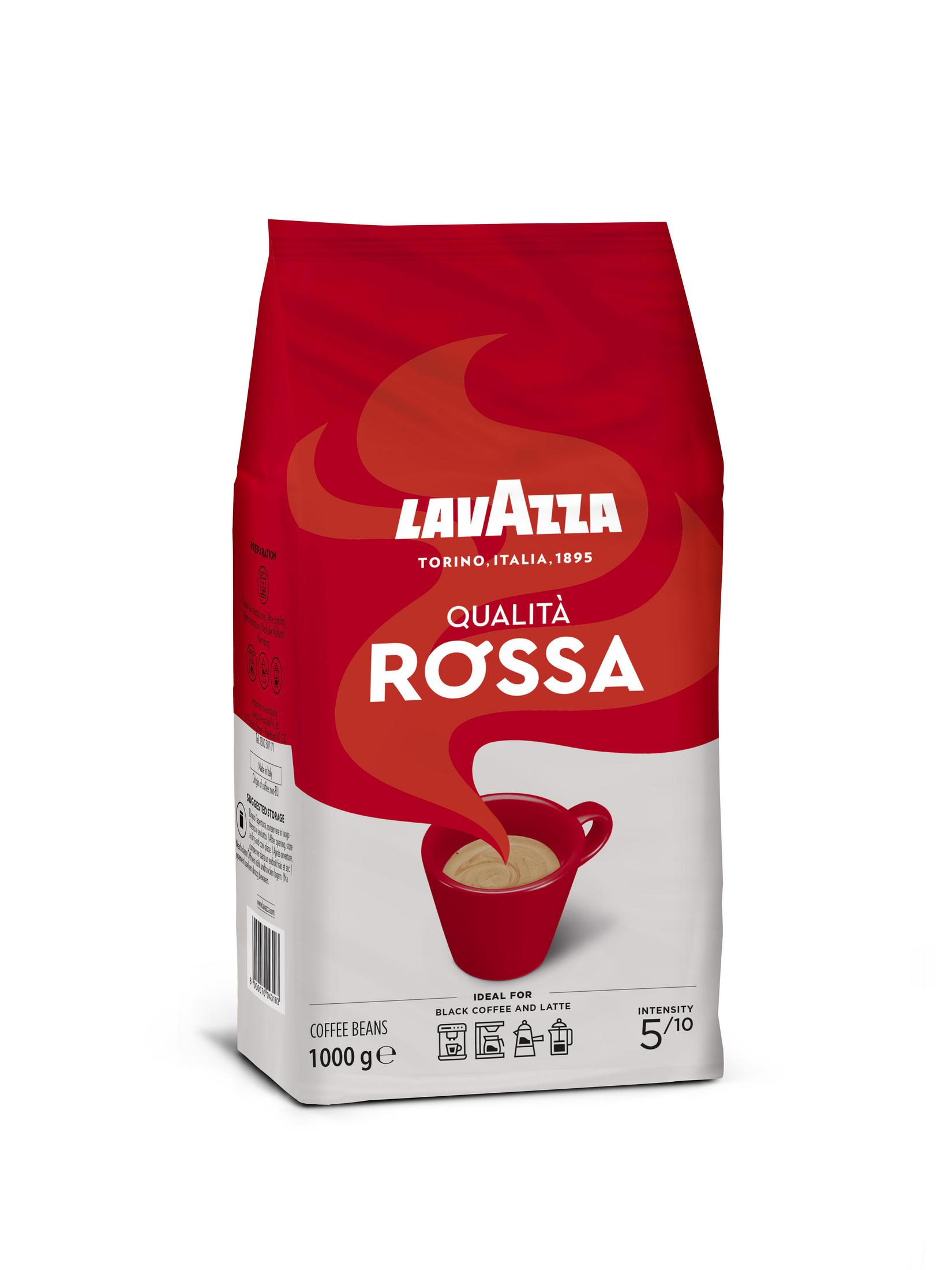 LAVAZZA 3589 1KG ROSSA BOHNE Espressokocher) (Kaffeevollautomaten, QUALITA Kaffeebohnen