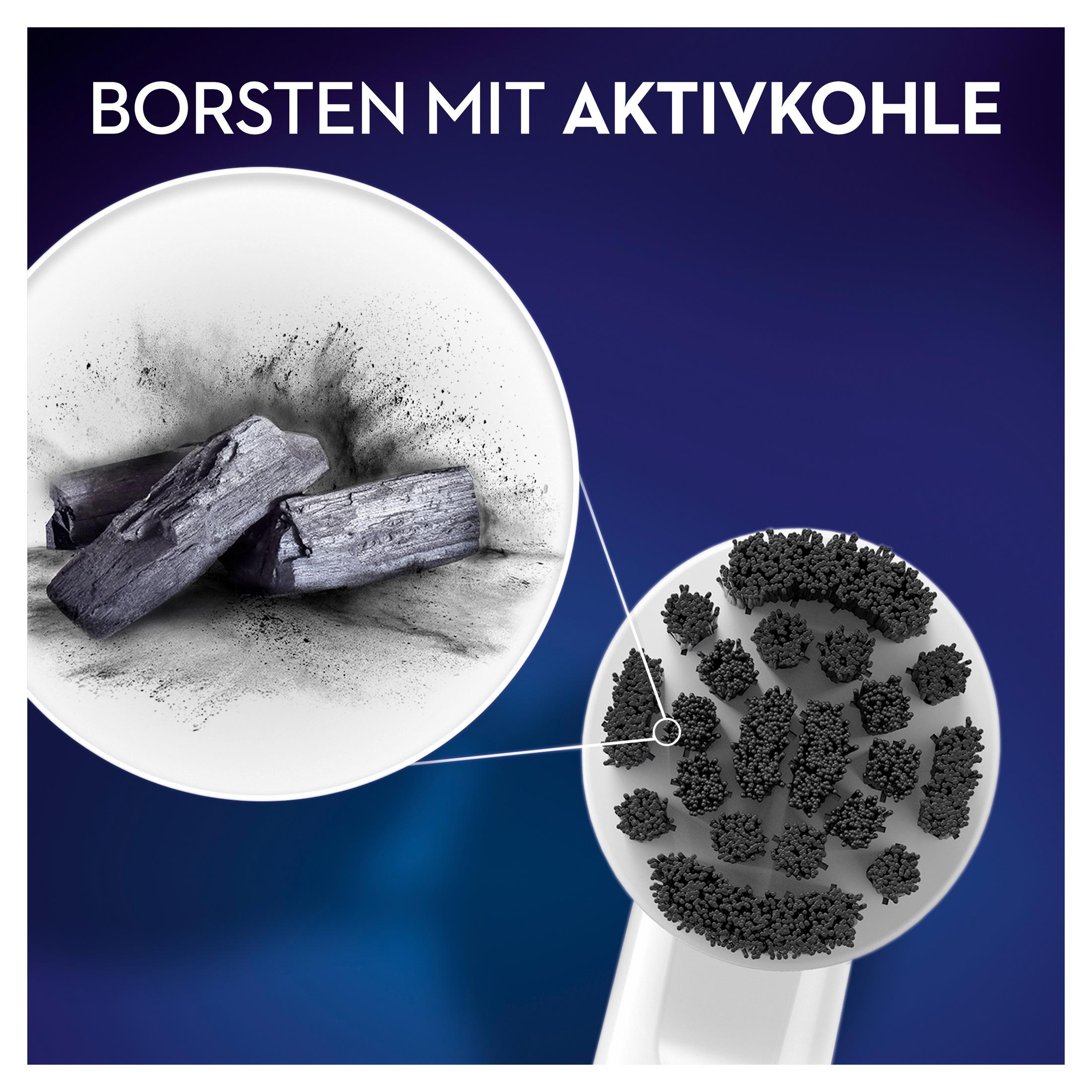 Nahaufnahme von Holzkohle und Borsten. Die Borsten sind schwarz, die Holzkohle grau.