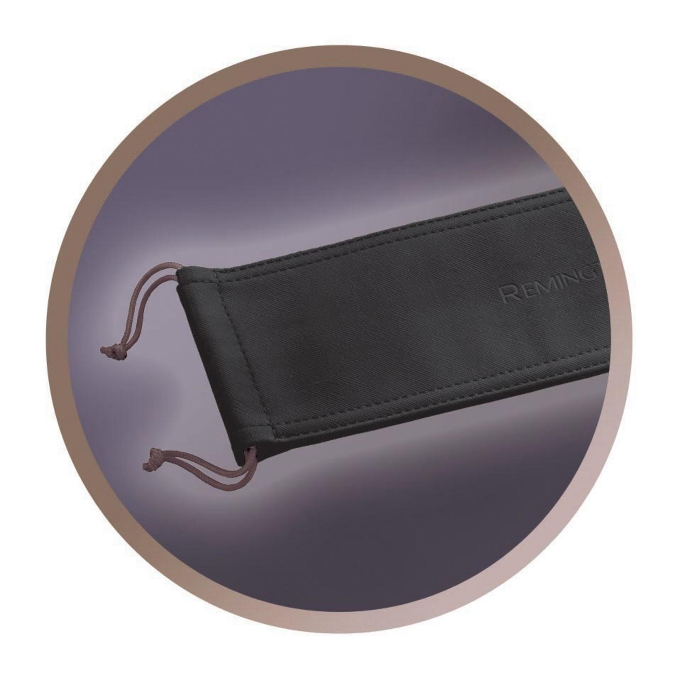 Eine schwarze Tasche mit der Aufschrift „Remington“ in einem ovalen Rahmen.