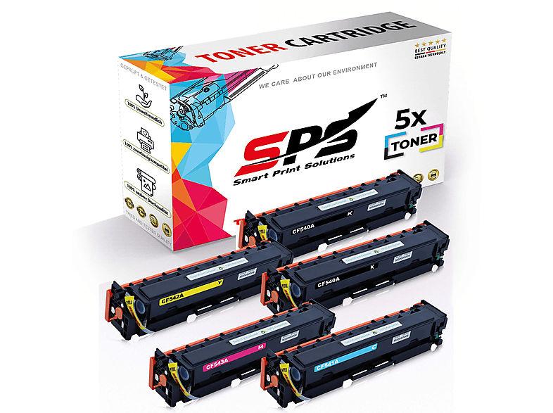 SPS CF540A CF541A CF542A Toner Schwarz, Cyan, Gelb, Magenta CF543A-46 (203A)