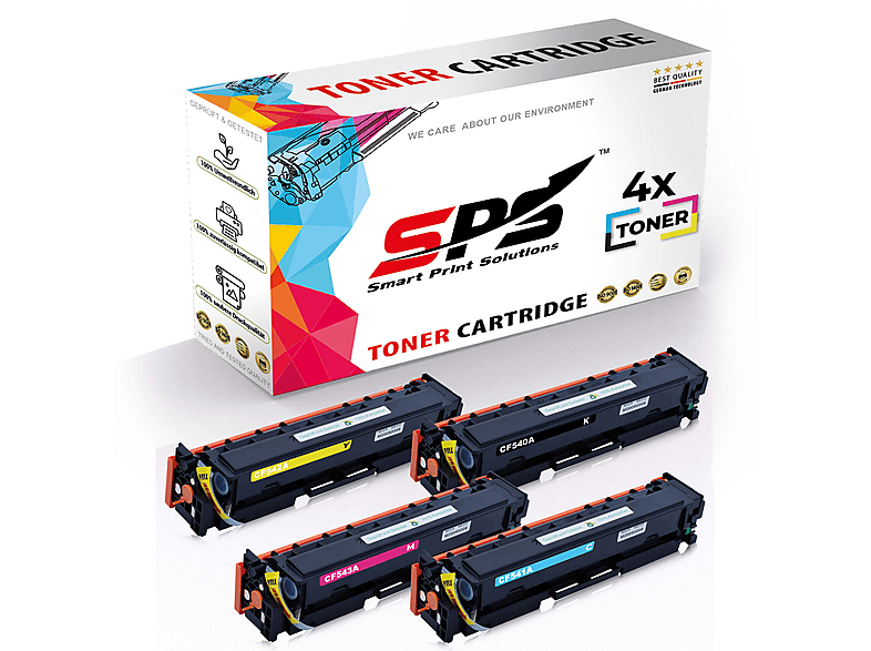 SPS CF540A CF541A CF542A CF543A-33 Toner Schwarz, Cyan, Gelb, Magenta (203A)