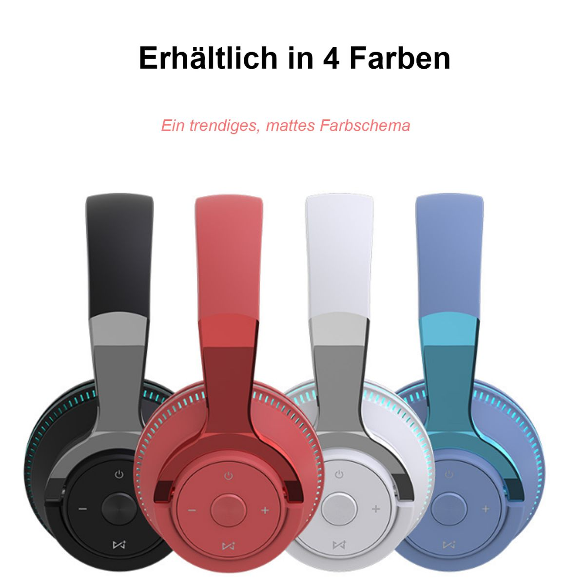 KINSI Bluetooth-Kopfhörer, Sport-Kopfhörer, Over-Ear, Noise-Cancelling, Over-ear Bluetooth Bluetooth-Headset, Kopfhörer blau